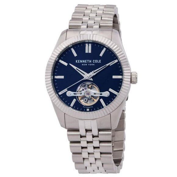 NWT Authentic Kenneth Cole New York Automatic Blue Dial Men's Watch - Picture 1 of 3